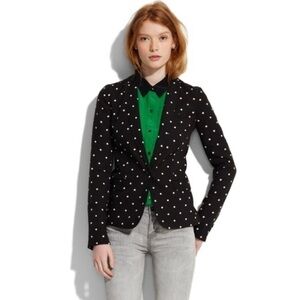 Madewell Buckley Tailors Artdot Polka Dot Blazer Jacket Black White 2 Small